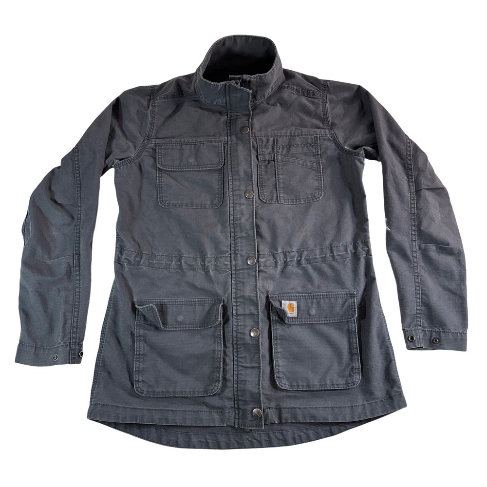 Carhartt Womens Smithville Jacket Shadow Gray Ripstop Utility Coat 103053 XS 0/2